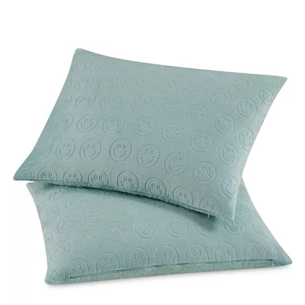 Macys Cloud Company Plush Smiley Faces Set of Pillow Shams